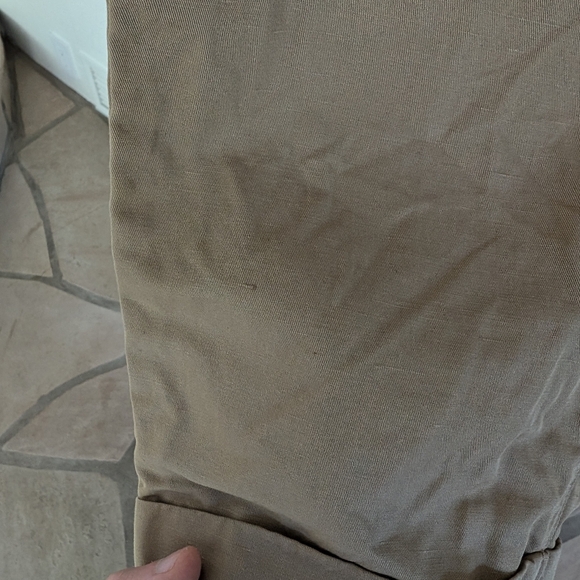 Alex Mill Standard Pleated Pant in Cotton Linen, sz 32 in Khaki - Picture 5 of 5